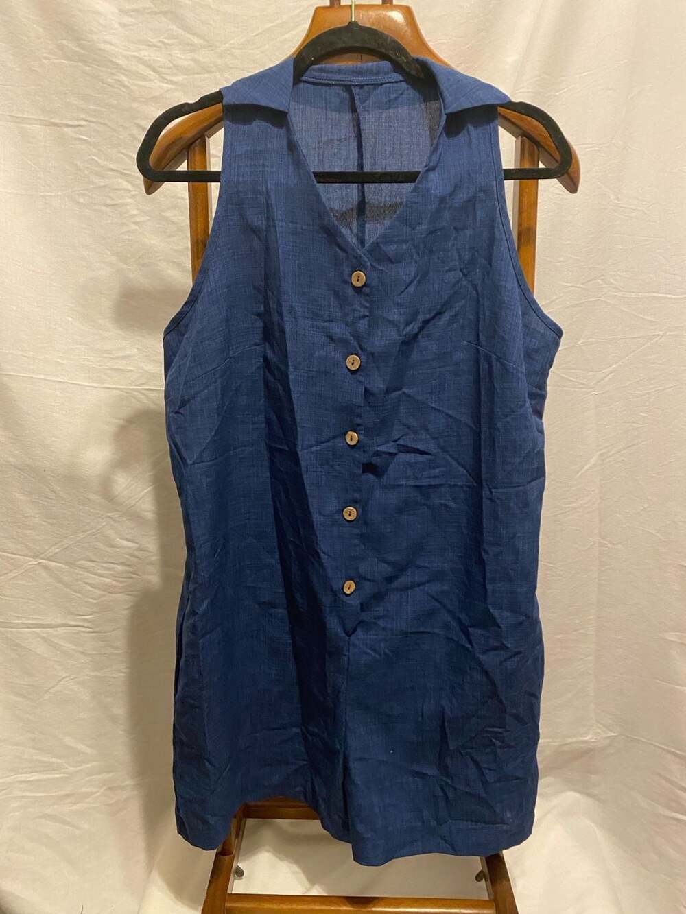 0109 -Shein MOD Sleeveless Button Front Denim Style Mini romper
